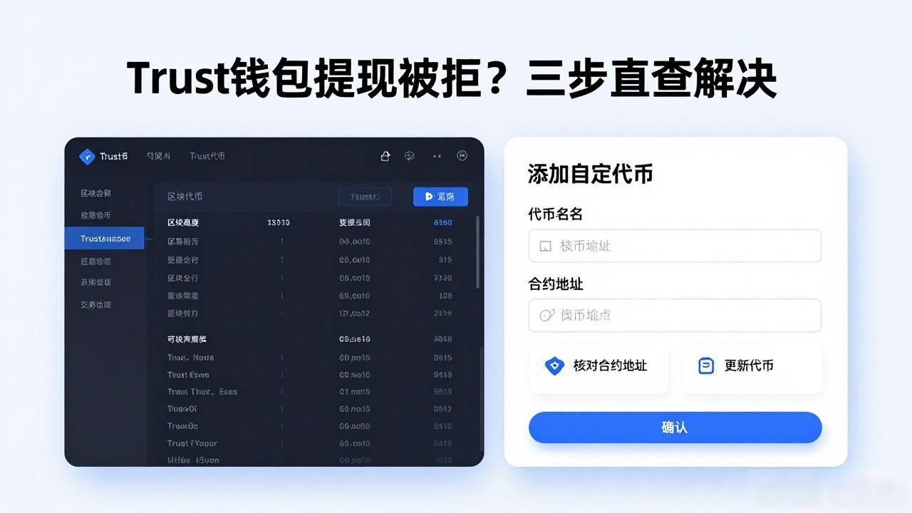 Trust钱包提现被拒？三步自查解决